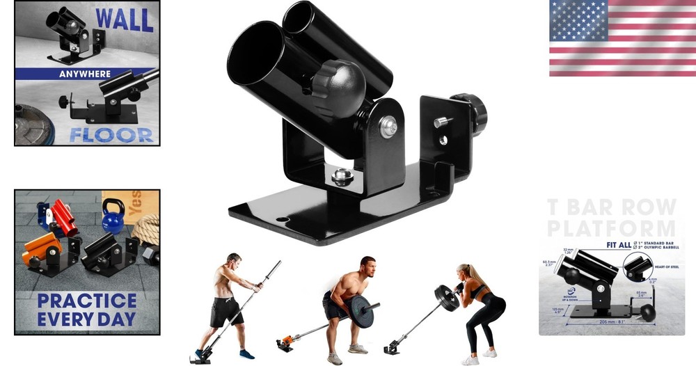 Exercise Machine Adjustable T Bar Row Handle with Textured Rubber Grip