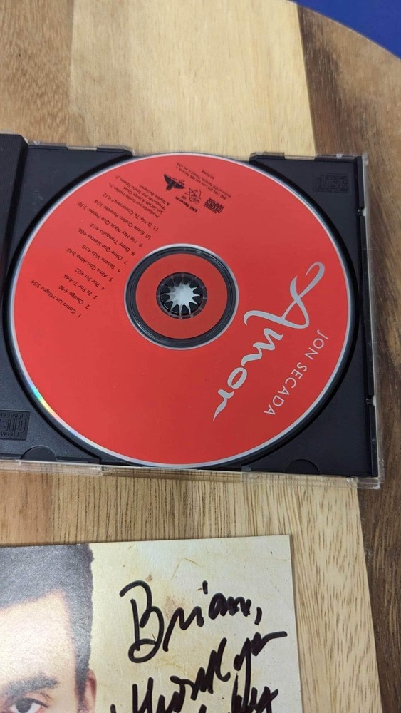 Jon Secada Amor CD Signed autographed 1995 Inscription