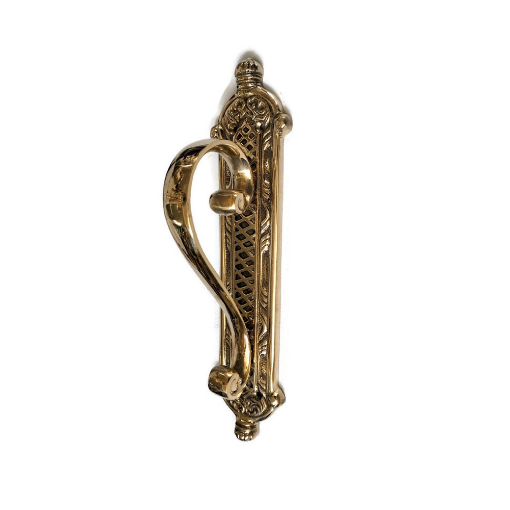 cast victorian large DOOR handle pull very heavy solid brass GRAB 11.1/2" inch