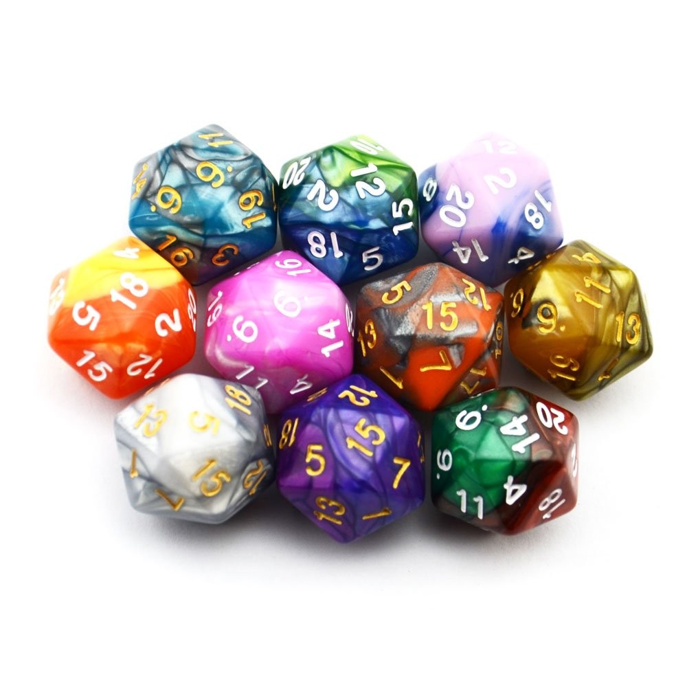 10-Pack 20 Sided Dice D20 Polyhedral Dice for DND RPG MTG Table Game (Double ...