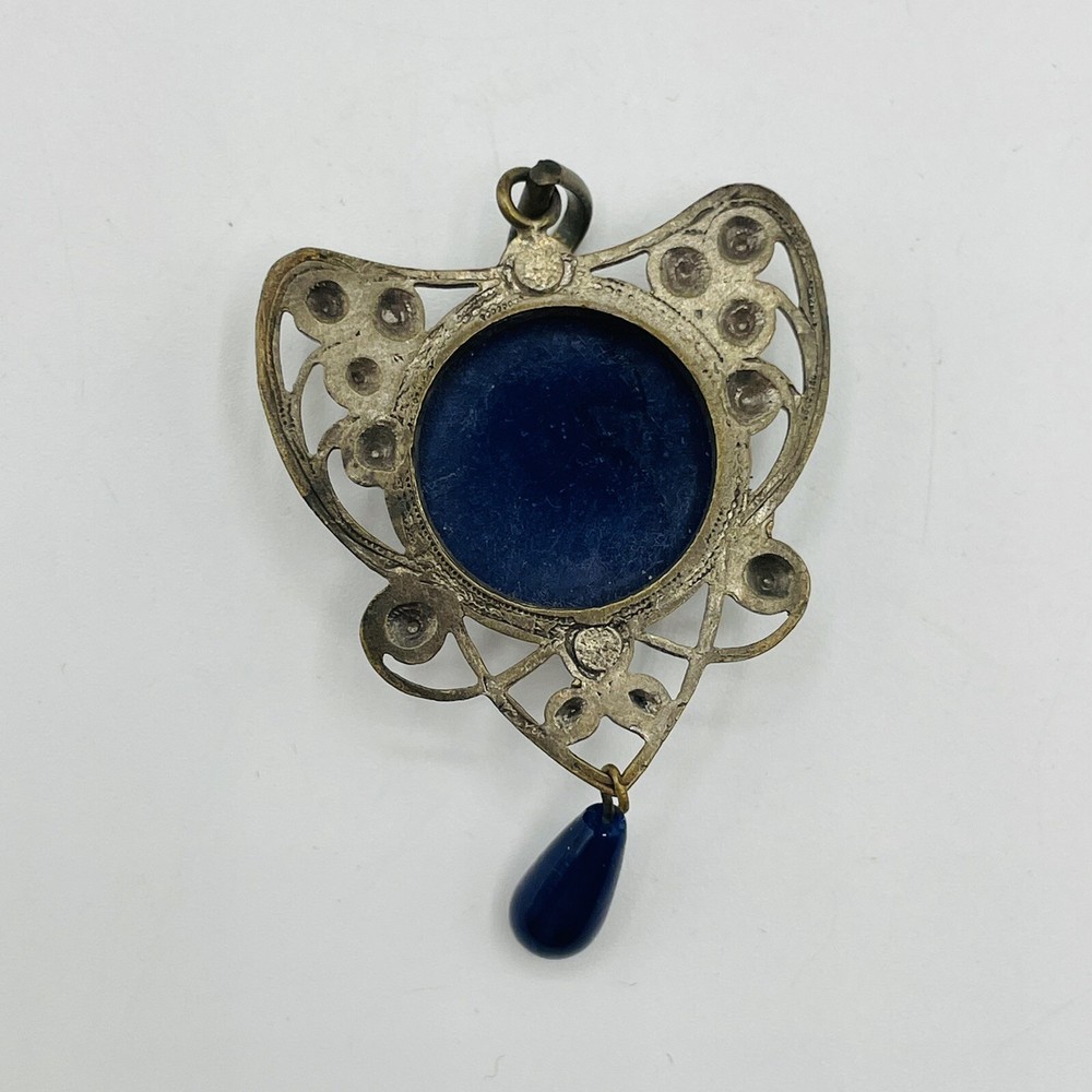 Silver Lapis Filagree Pendant