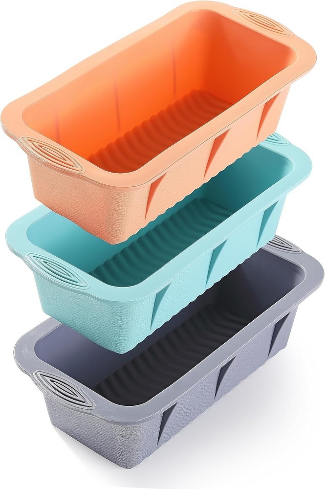 3PCS Silicone Bread Loaf Pan: Non-Stick, Easy Release, Dishwasher Safe