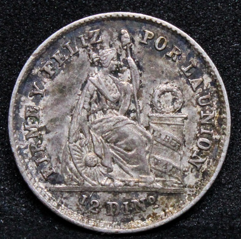 1863 1/2 Dinero, Peru. KM-189