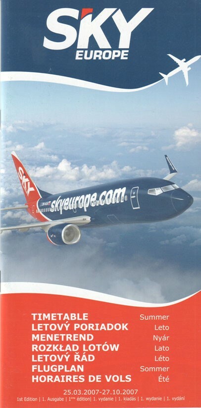 SkyEurope timetable 2007/03/25