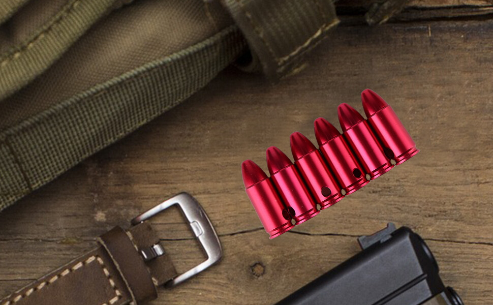 Vector Optics 9mm Luger Trainning Dummy Round Snap Caps, REAL SIZE!