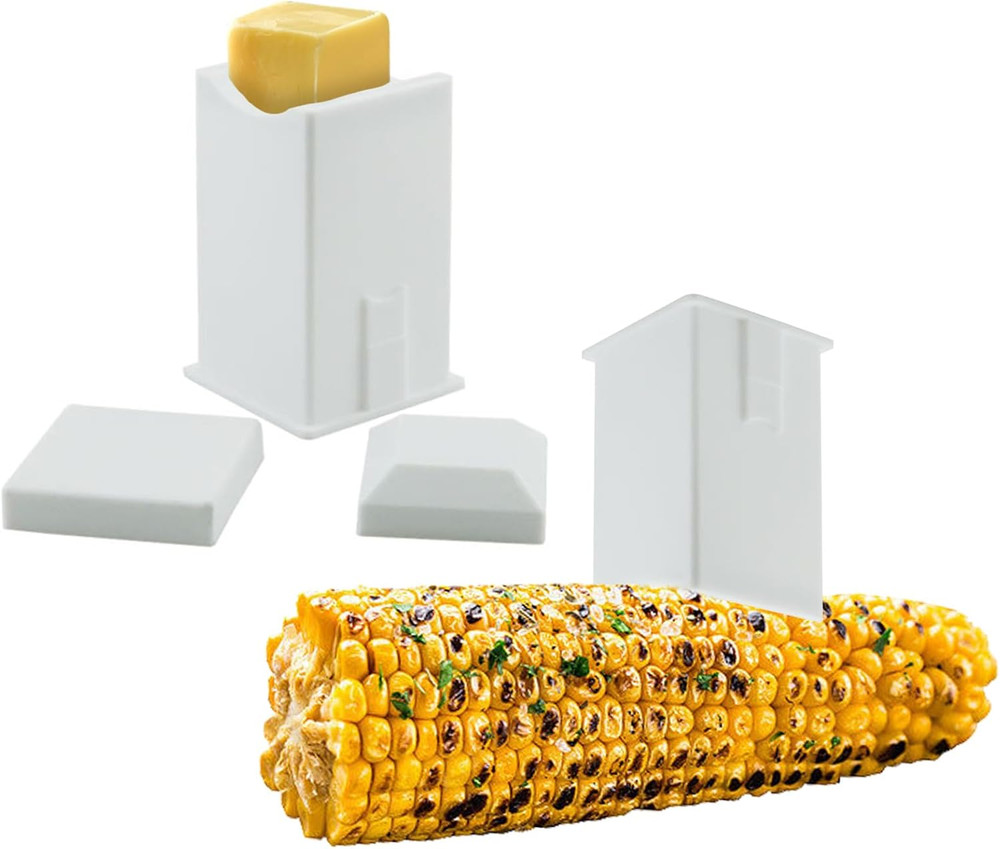 2Pack Butter Spreader Plastic Dishwasher Safe Corn Cob Butterer Holder with Buil
