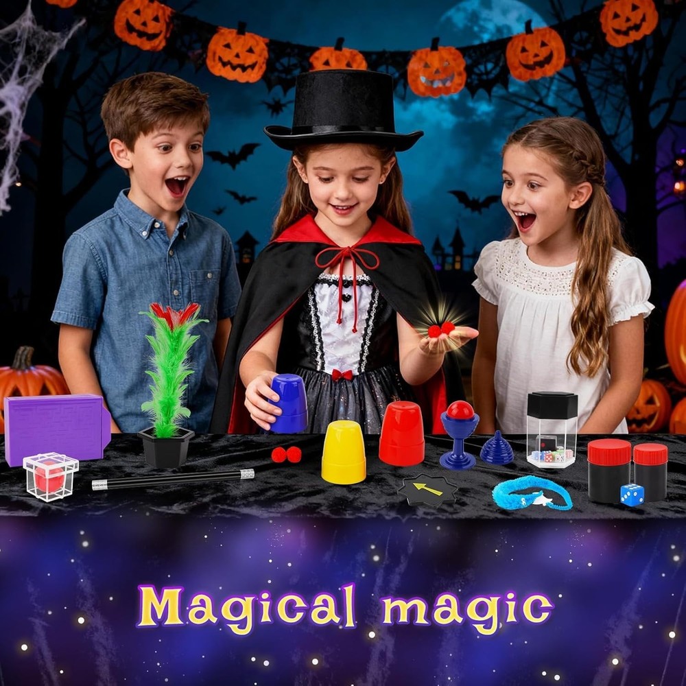 Magic Kit, Magic Tricks Includes Magic Wand and Magician Costume, Exciting St...