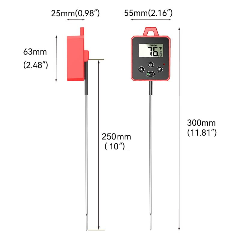 Digital Candy Thermometer with Pot Clip,Alarm Function,10'' Long Probe,Rotatable