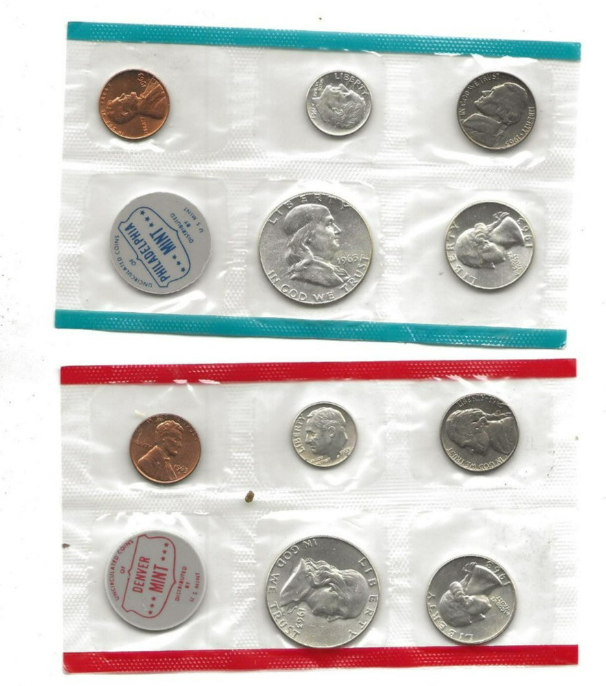 1963 p+d 10-piece uncirculated mint set