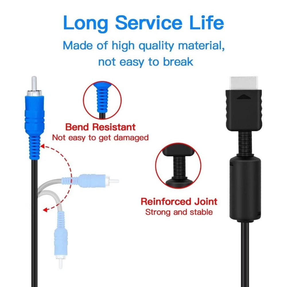 Ps3 Ps2 Component Av Cable 1.8M High Definition Video Connection Black