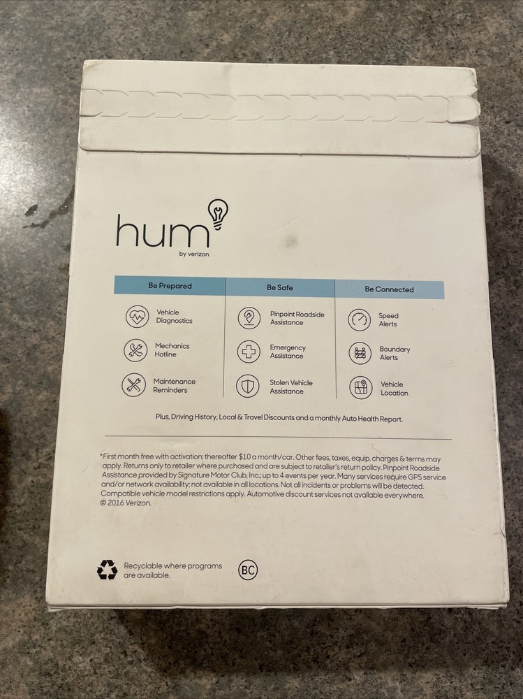 Hum by Verizon Vehicle Tracking and Diagnostic System