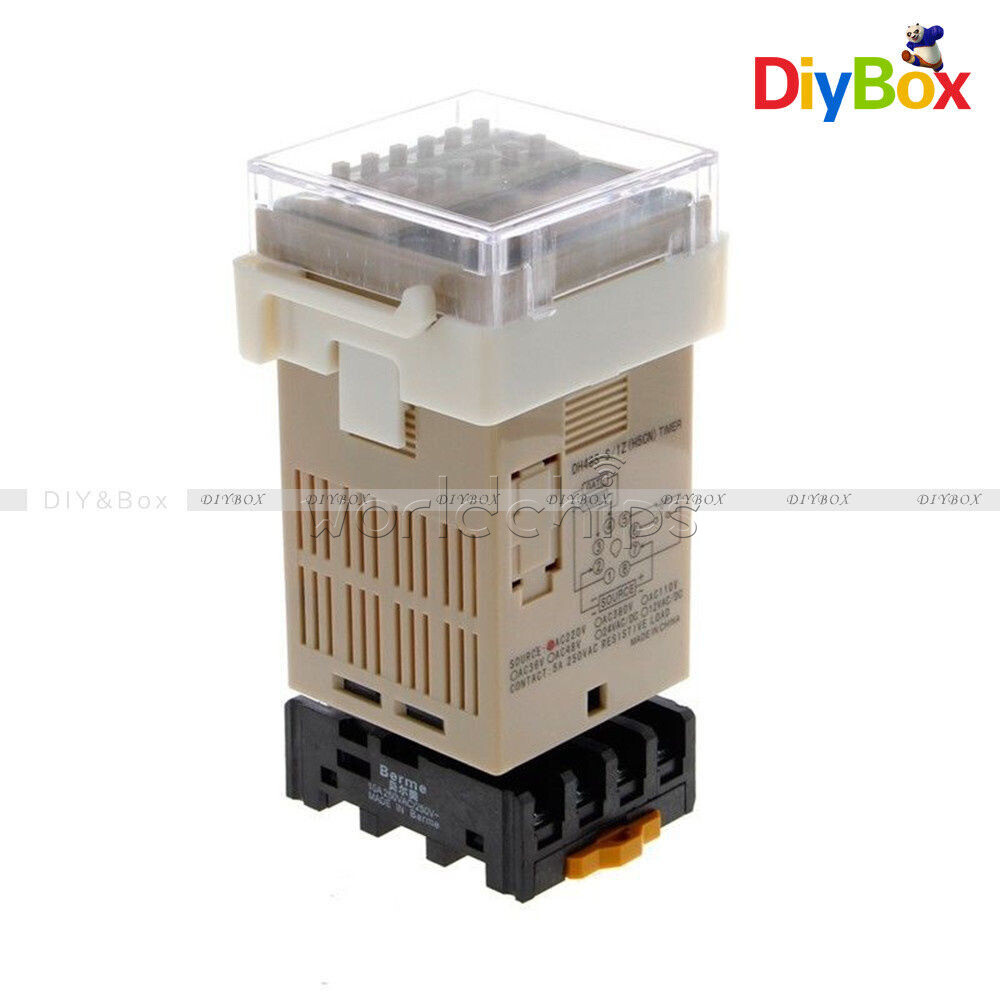 DH48S-S Digital AC 220V Programmable Time Delay Relay with Socket Base