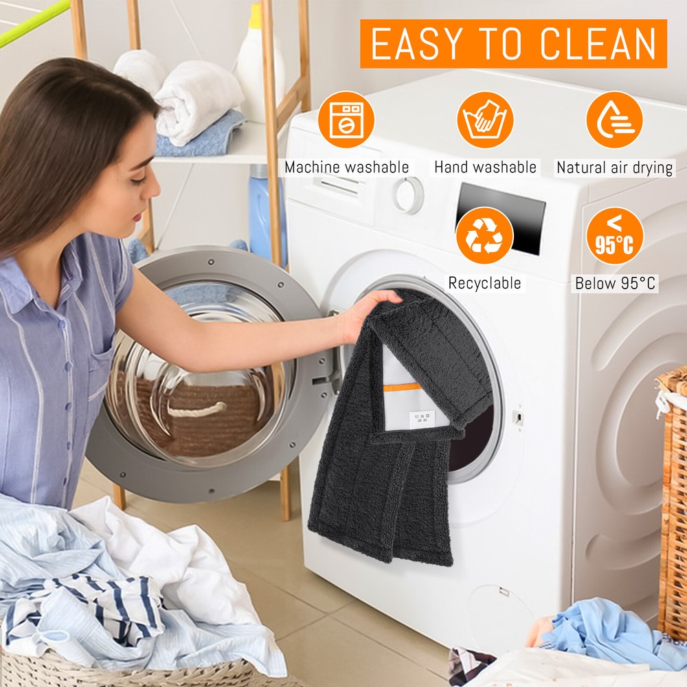 8Pcs Replacement Microfiber Cleaning Refill Pads For Flat Mop 18'' Reusable Tool