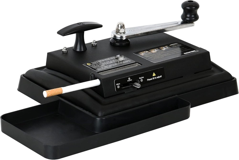 Manual Homemad Cigarette Rolling Machine + Tray & Case, Adjustable for King Size
