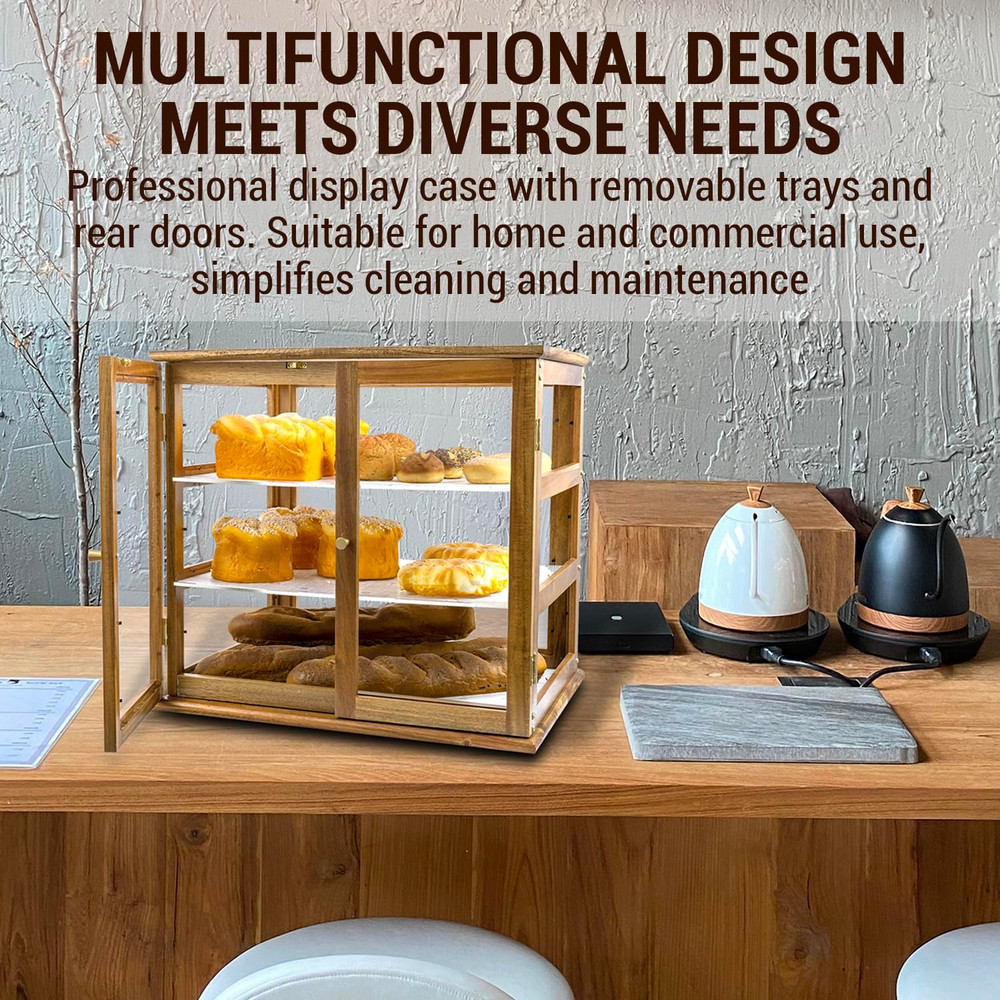 Pastry Display Case,Cookie Display, Professional-Grade Retail Bakery Display Cas