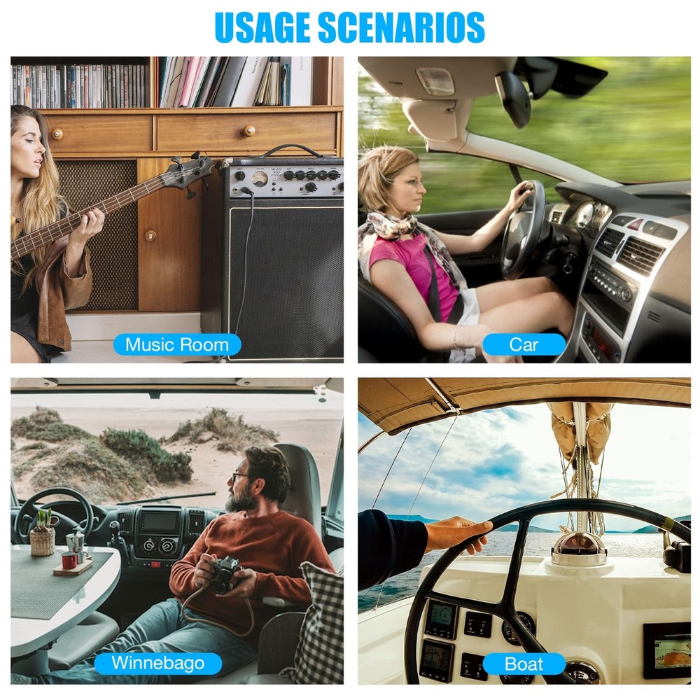 Facmogu 9-Band Car Audio Equalizer, Graphic Equalizer EQ W/Front,