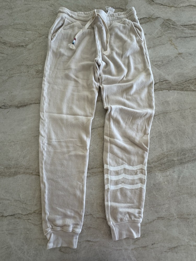 Sol Angeles Wave Jogger  Size M Ecru White Wave BNWT