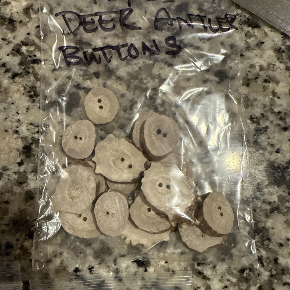 Deer Antler Buttons, 15 count