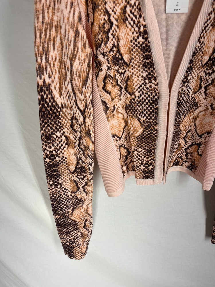 CACHE Cardigan Sweater Size S Pink Stretch Clasp Front Stretch NEW NWT $128