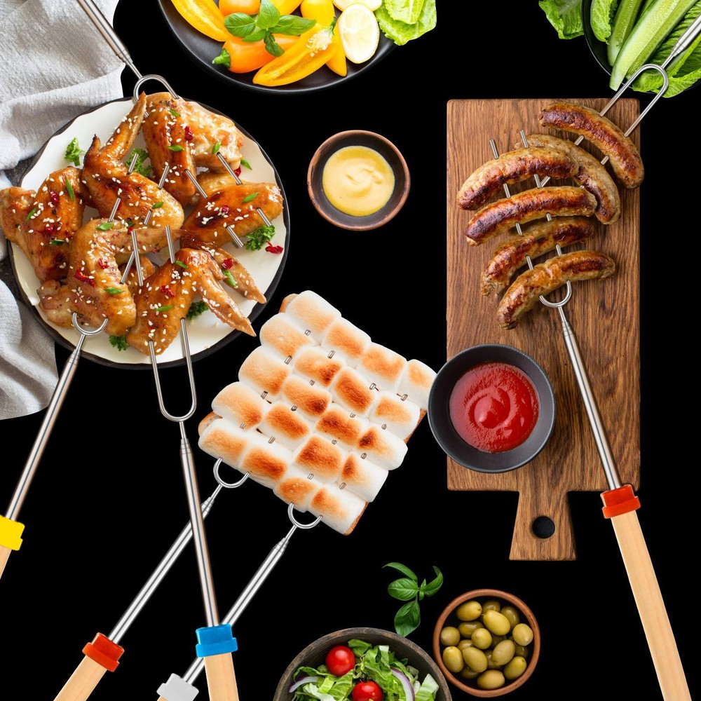 Marshmallow Roasting Sticks Smores Sticks for Open Fire Pit Campfire Camping