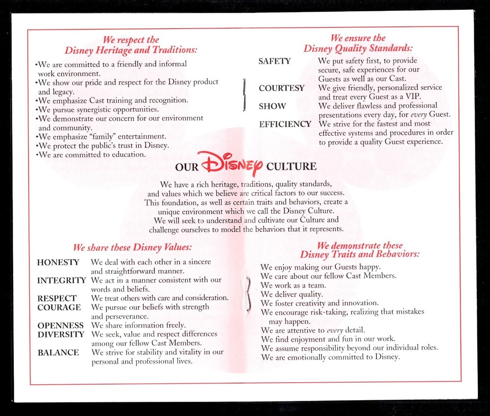 Disney Performance Excellence Brochure