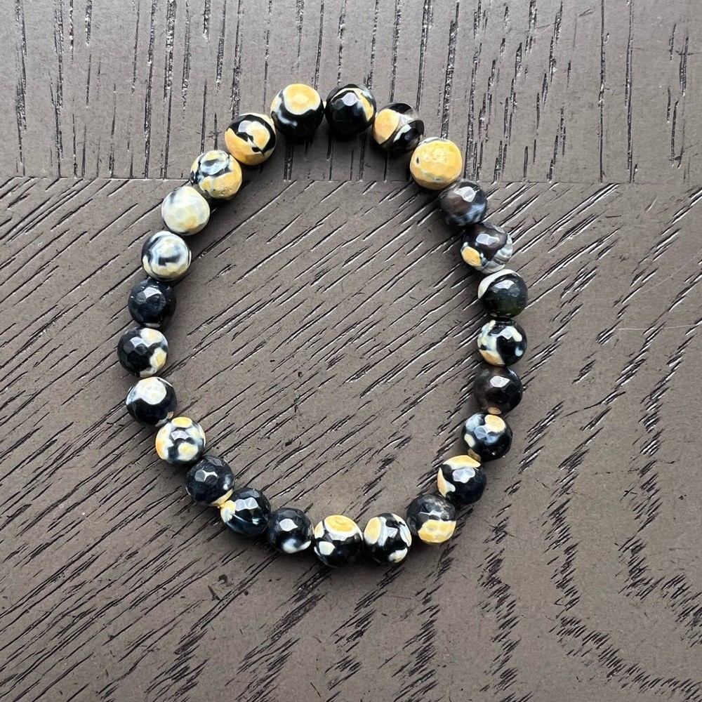 Yellow orca agate bracelet 8mm