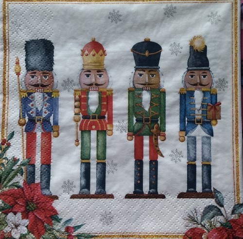 4 pcs Napkin for decoupage Nutcrackers