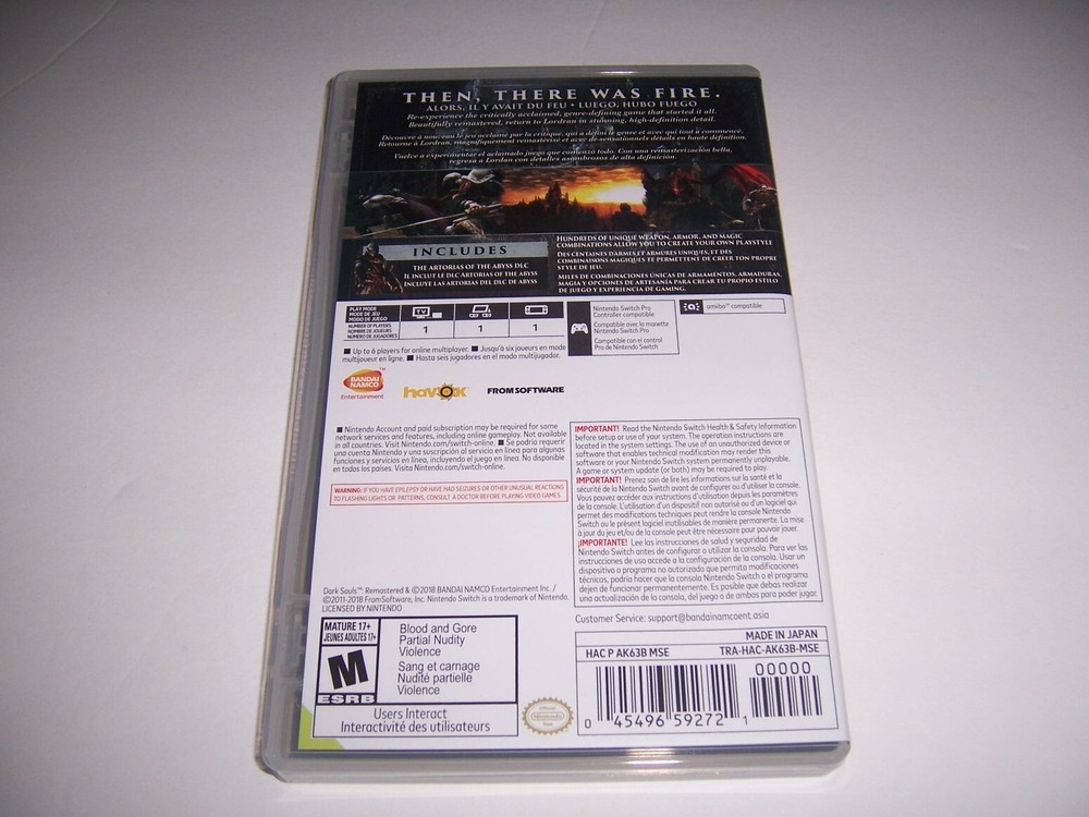 Original Box Case Replacement Nintendo Switch for Dark Souls Remastered