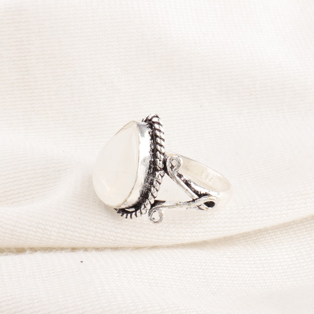 Rainbow Moonstone Gemstone 925 Sterling Silver Ring Handmade Jewelry Ring Gift