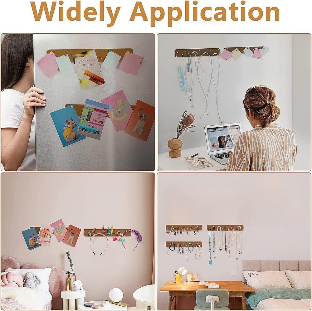 Space-Saving Felt Bulletin Board Strips - Perfect for Notes & Photos Display