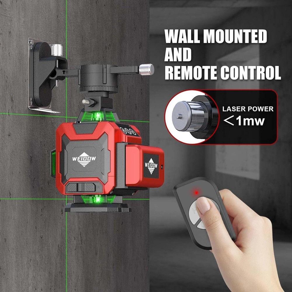 Precision Laser Level with Green Cross Line and Automatic Self-Leveling Feature