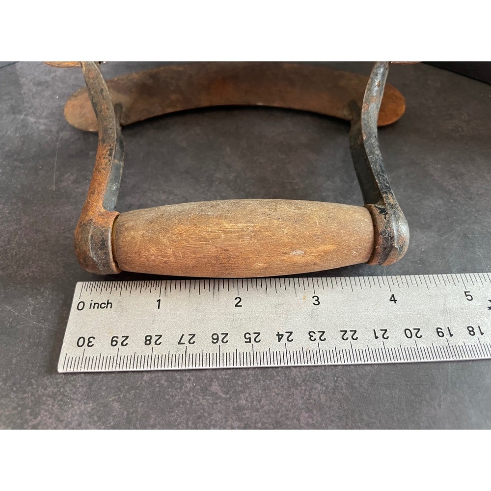 Antique Double-Blade Mezzaluna Herb Chopper - Rustic Primitive Kitchen Tool