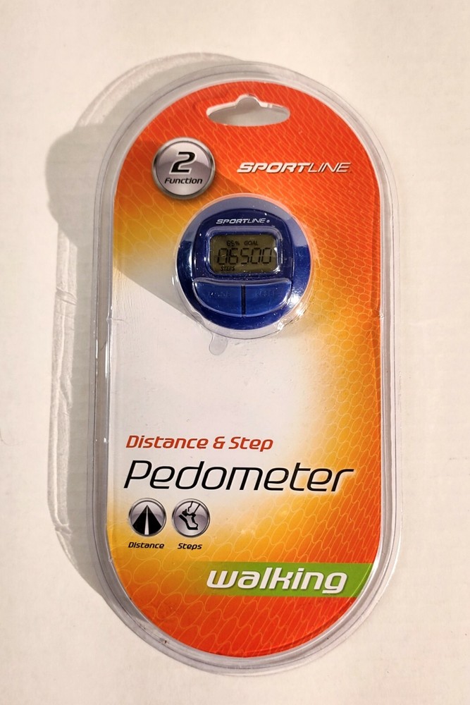 Blue Sportline Step and Distance Pedometer 2-Function New Sealed