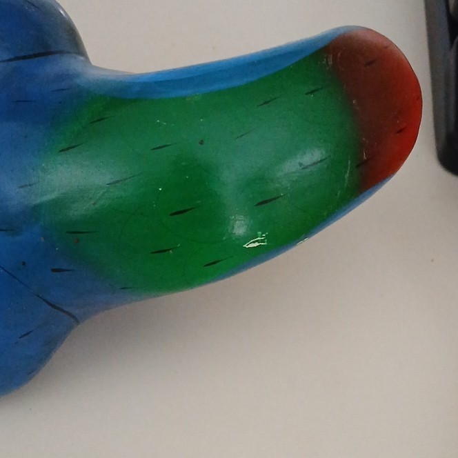 Hand-Painted Ceramic Parrot Figurine, Multicolor, Approx. 14 Inches