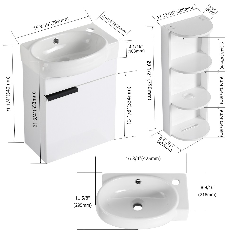 Soft Close Doors Bathroom Vanity W Sink Storage Rack