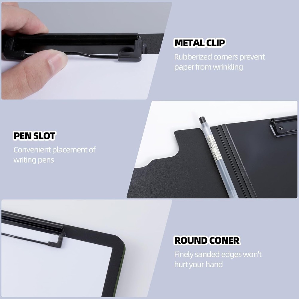 Clipboard Folder, A4 Foldable Clipboard with Horizontal and Vertical Double Meta