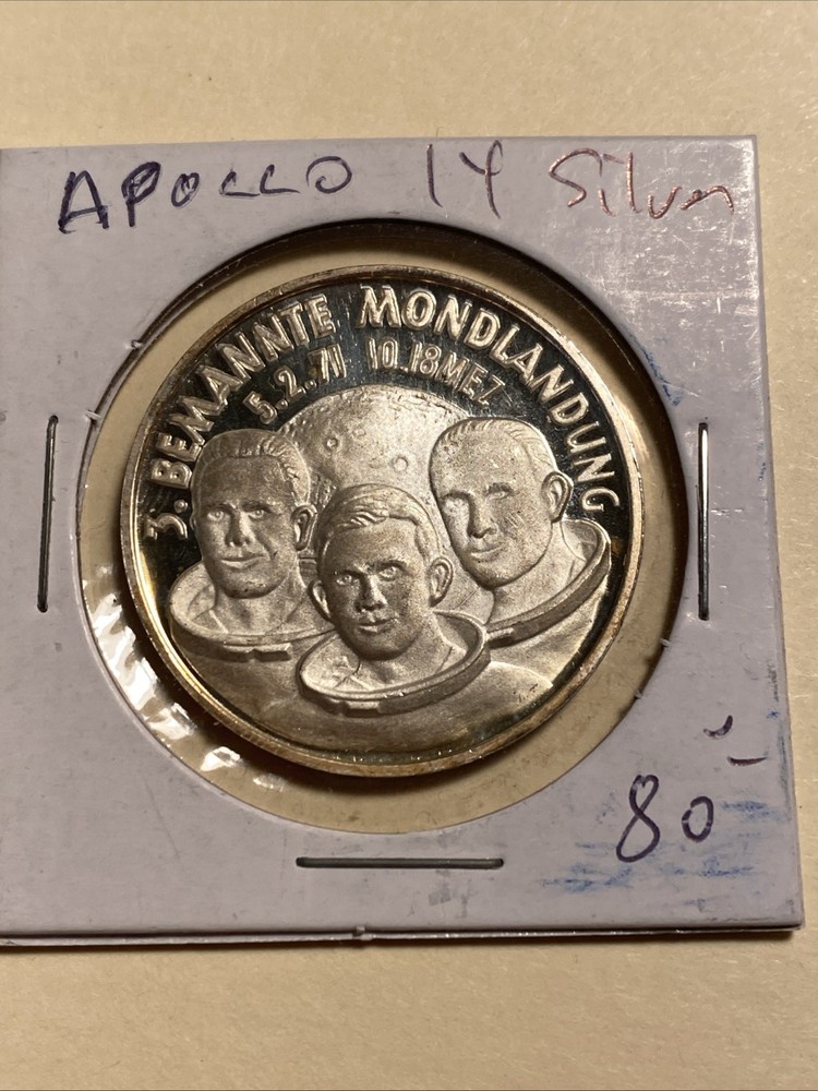 Apollo 14 .925 Silver Medal .6 oz With Holder