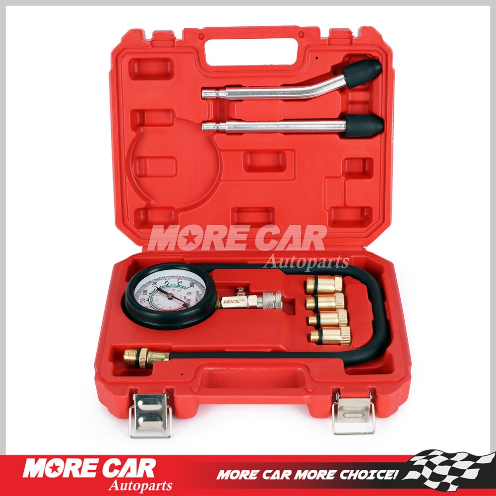 8 pcs Petrol Cylinder Compression Tester Engine Kit Gauge Tools Automotive