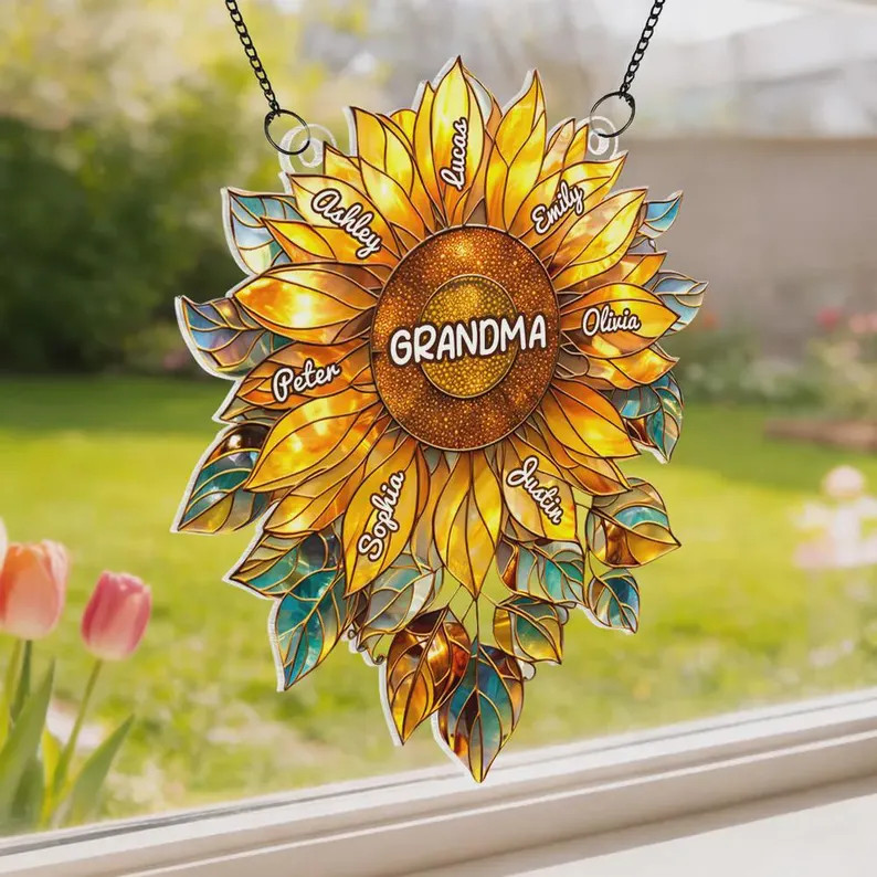Personalized Grandma Acrylic Suncatcher Custom Gift Idea