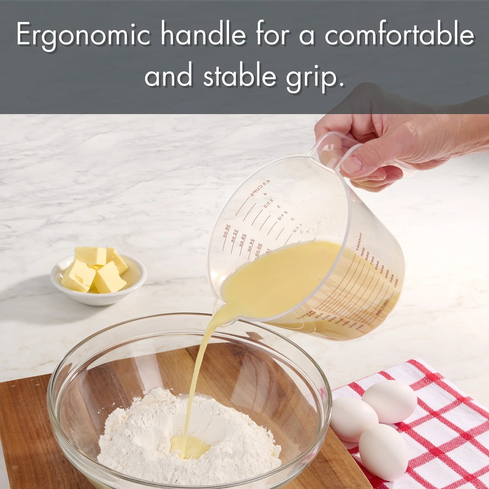 Mainstays Piece Tapered Spout Nesting Plastic Measuring Cups Set Clear