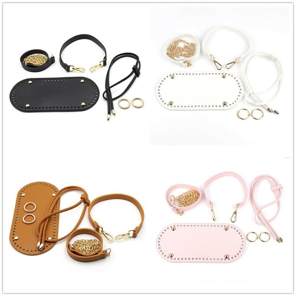 5Pcs/Set PU Leather Bag Bottom Base Drawstring Bag Strap Bag Making Accessories