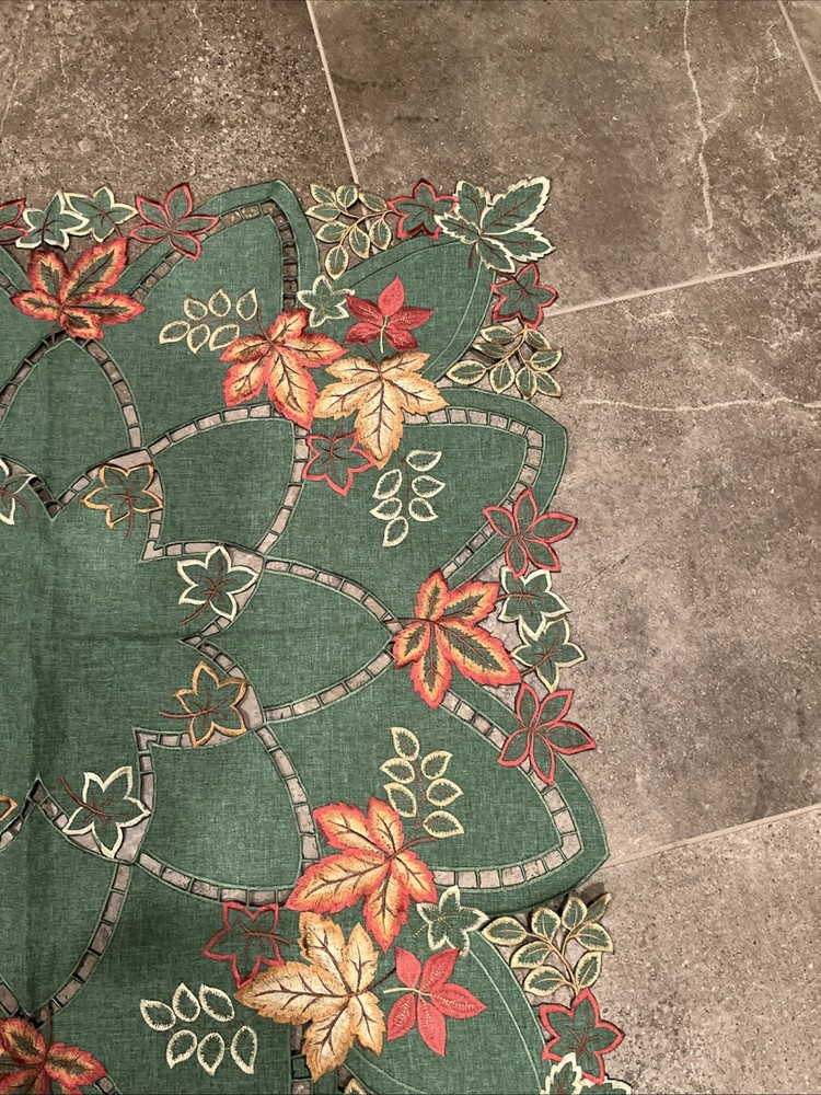 Thanksgiving 36” Square Accent table cover / Fall Decor / Cut Outs