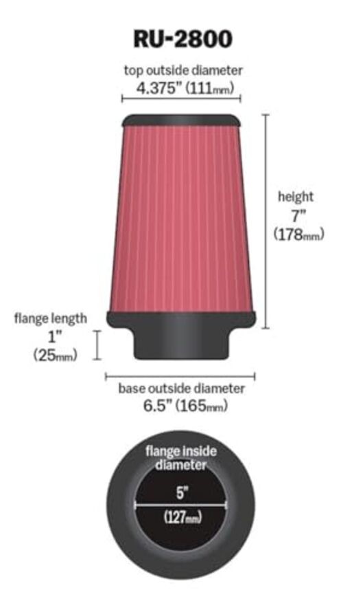 High-Flow Original Lifetime Universal Clamp-On Air Filter: High Performance,
