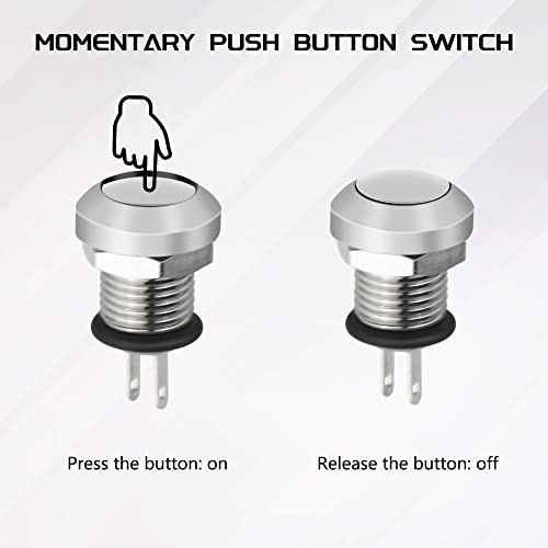 5 PCS 8mm Momentary Push Button Switch 1A 24V 1NO