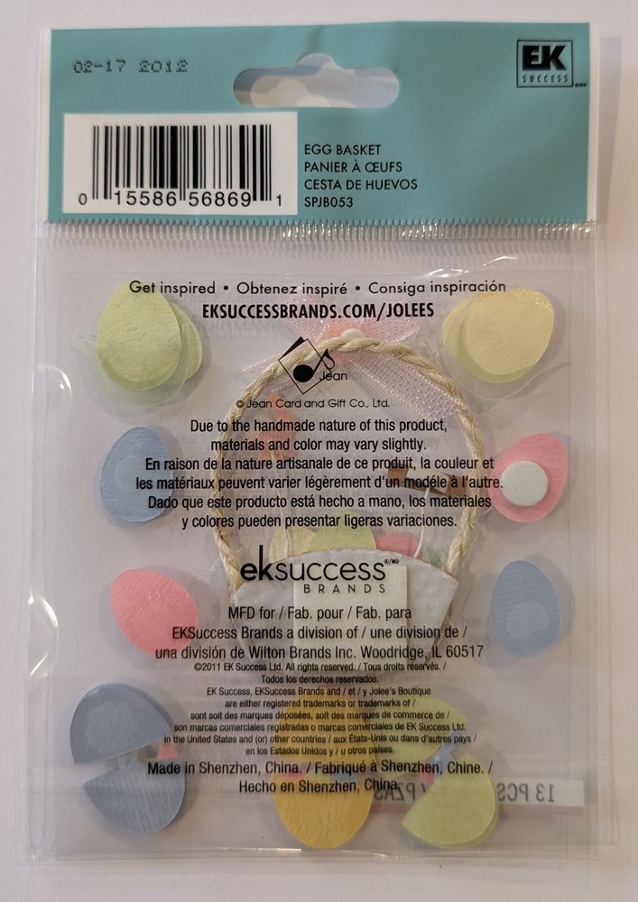Jolee's Easter Egg Basket Scrapbooking Stickers