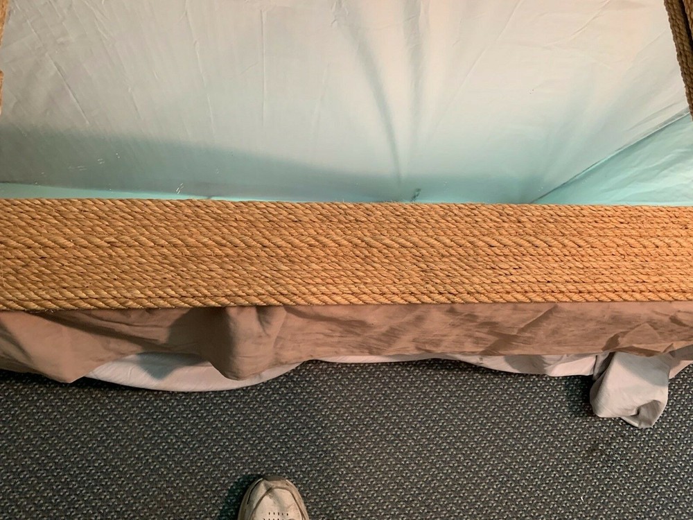 Vintage Large Decorative Rope Frame Wall Mirror Nautical