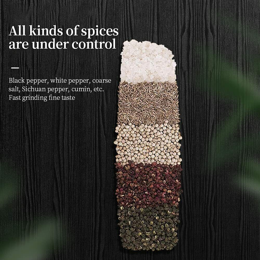 2Pcs Electric Salt and Pepper Grinder Set, Gravity Sensor, Automatic Pepper Mill