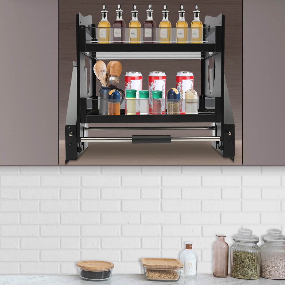Pull Down Shelf Upper Kitchen Wall Cabinet Storage Organizer (24inch Cabinet)