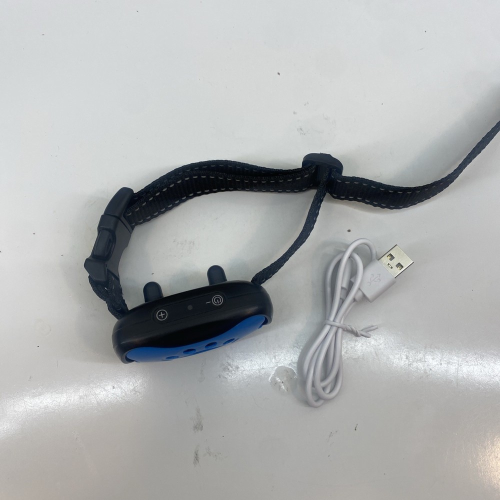DogRook Humane Bark Collar, Adjustable & Rechargeable, Blue.