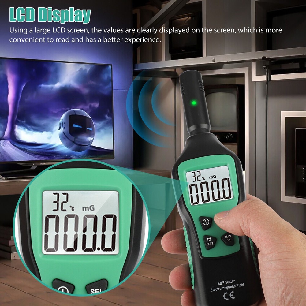 LCD Radiation Dosimeter EMF Meter Electromagnetic Field Detector Geiger Counter